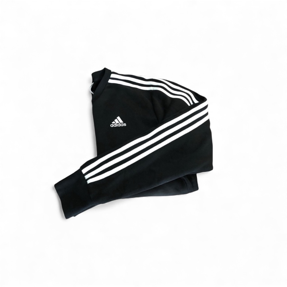 Adidas pullover long sleeve crop athleisure sportswear black sweatshirt small